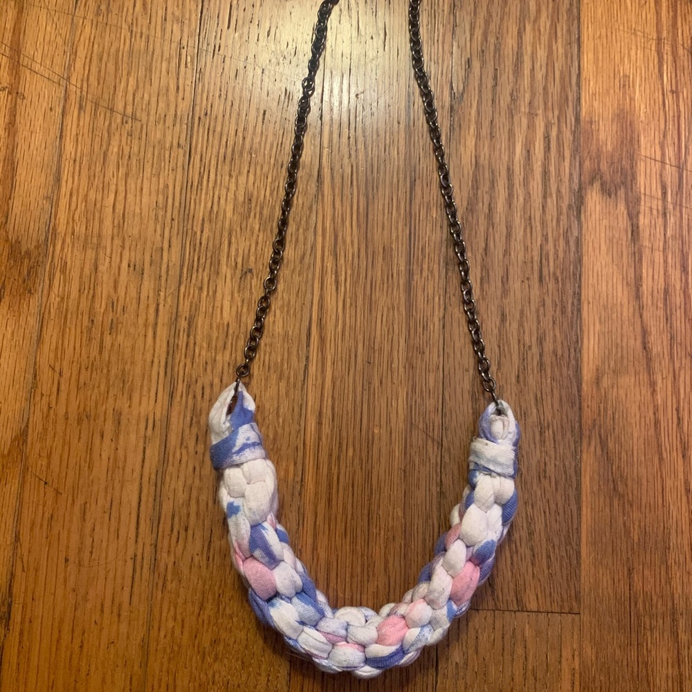 Handmade Cotton Knotted Tie Dyed Necklace